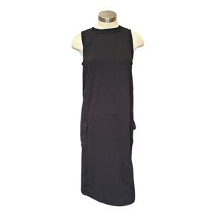 Lululemon Pocketed Drop-Waist Midi Dress Black Travel Lightweight Sz. 6